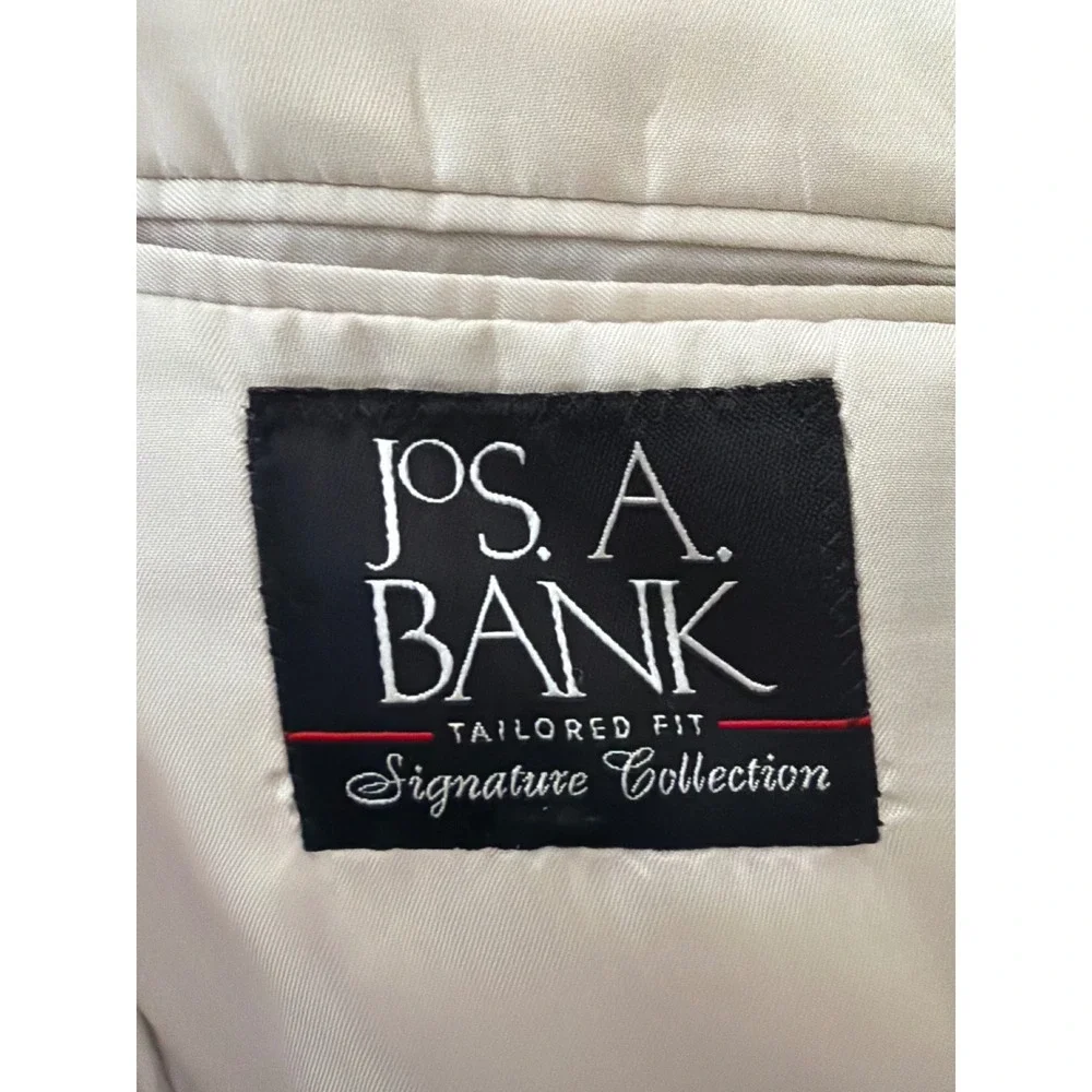 Jos. A. Bank Wool Sport Coat Mens 40 RG Signature Tailored Fit Beige Blazer